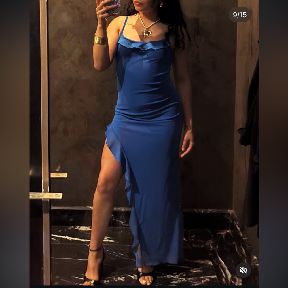 Forever 21 Asymmetrical Blue Dress